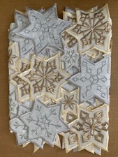 St. Nicholas Square Snowflake Cutout Table Runner Silver Gold 36 x 13 NEW