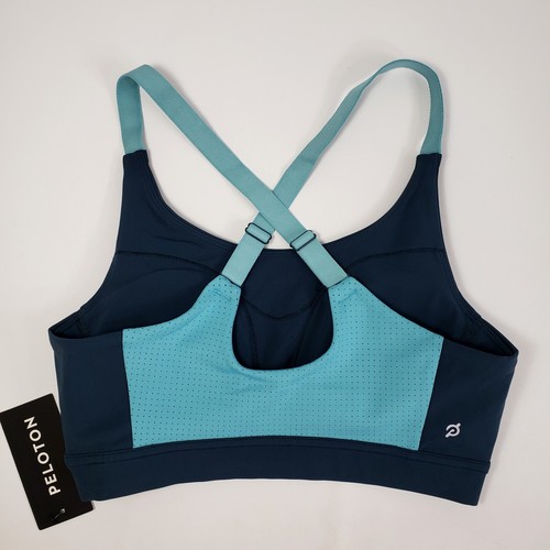 PELOTON Size S Renewed Control Colorblock Mesh Back Bra Blue Teal Adjustable - Picture 5 of 10