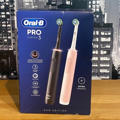 Oral-B Pro Series 3 Elektrische Zahnbürste Duo Edition Schwarz und Pink 100% Original