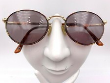 Vintage Logo Paris LM 828 Gold Multi-Color Metal Oval Sunglasses FRAMES ONLY