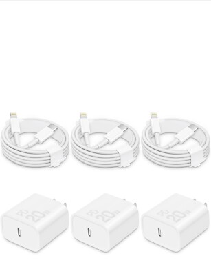 3-Pack IPhone fast Chargers 20W PD USB-C Wall   Fast Charger Adapters