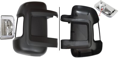 PROMOLINK 735440414 Coque De Rétroviseur Extérieur Gauche Compatible Avec Peugeot Boxer Fiat Ducato Citroën Jumper à Partir De 2006 Opel Movano à Partir De 2021 Noir