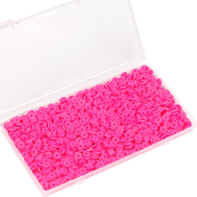 2000Pcs White Clay Beads Polymer Clay Spacer Beads Flat Beads 6Mm round Heishi V