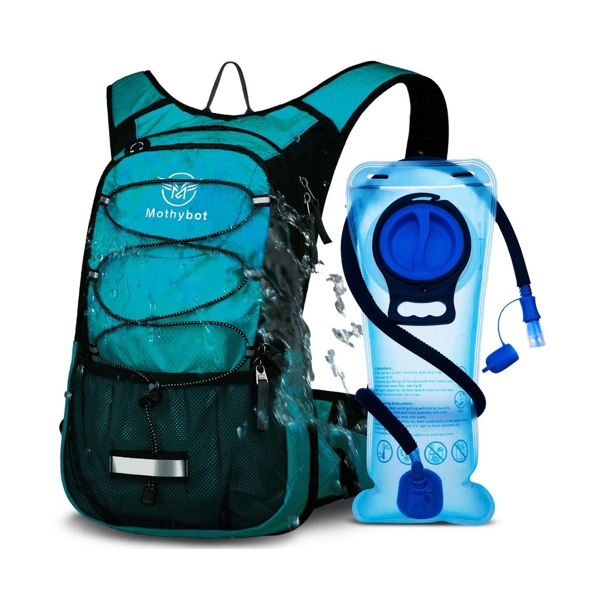 Mothybot Hydration Pack Insulated Backpack With 2l BPA Emerald for