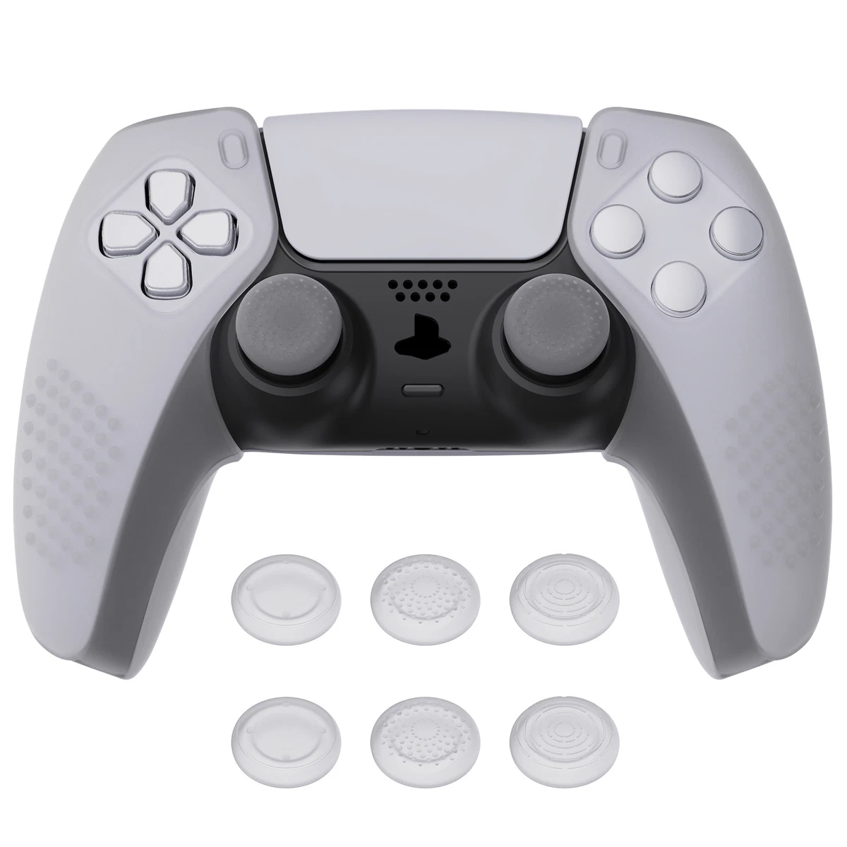 PlayVital Samurai Edition White Anti-Slip Controller Grip Silicone