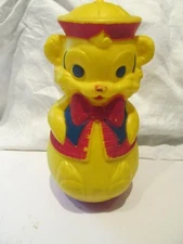 Vintage Rolly Polly Chime Toy. Eldon Industries Inc. 9"  Yellow Bear 1962 
