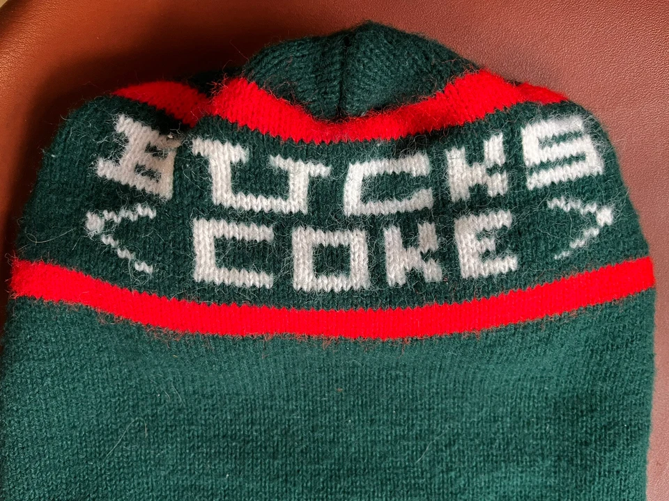 Chapéu de malha vintage Milwaukee Bucks Coca-Cola NBA inverno adulto RARO! Greek Freak década de 1980 - Imagem 2 de 4
