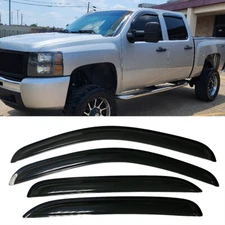 Fit 2007-2013 Silverado Sierra Crew Cab Window Visors Sun Vent Rain Guard Shade