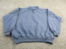 Beverly Hills Polo Club Sweater Mens Large Blue 1982 Collared Sweatshirt EUC
