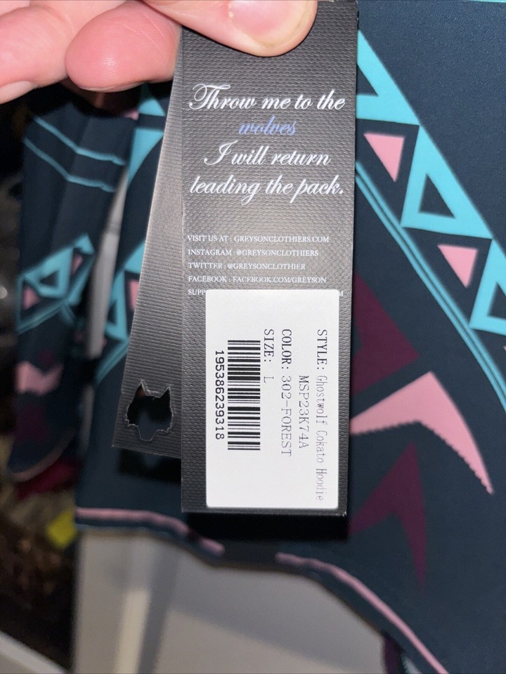 Greyson Cokato Golf Hoodie Pullover Ghostwolf Print Large Multicolor