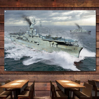 German Navy Aircraft Carrier Peter Strasser Print Poster Warship Room Decor Flag