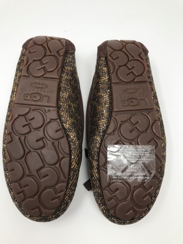 UGG Australia Rylee Slippers Moccasins Womens Size 5 Bronze Brown & Gold - Picture 12 of 12