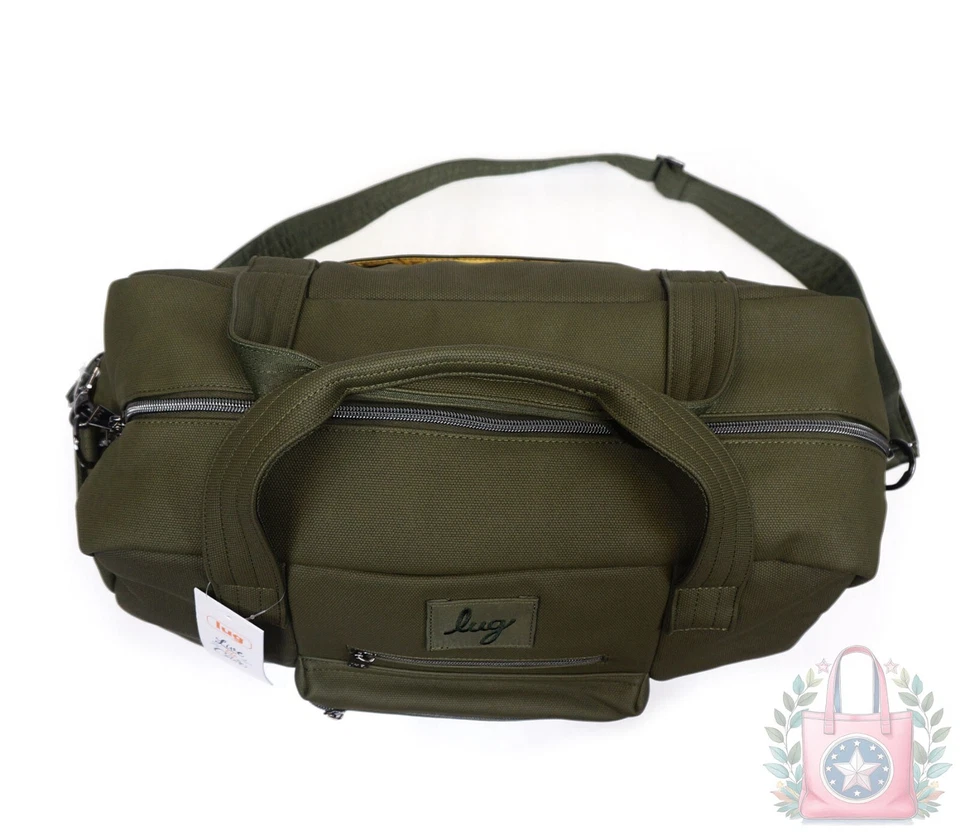 NEW ❤️ Lug Olive Charger Matte Luxe VL Weekender Duffel Unisex Army Green $145 - Image 3 of 4