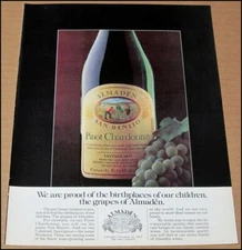 1979 Almaden Pinot Chardonnay Wine Print Ad Advertisement Vintage San Benito