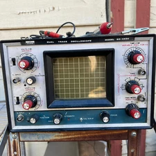 VTG Heath-Schlumberger SO 4550 Dual Trace scope Heathkit w/accessories Untested