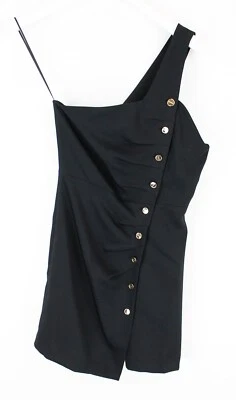 Robe Melinda Sandro Femme (UE) 36 À Épaule Dénudée Asymétrique Noire Boutonnée - Photo 1/4