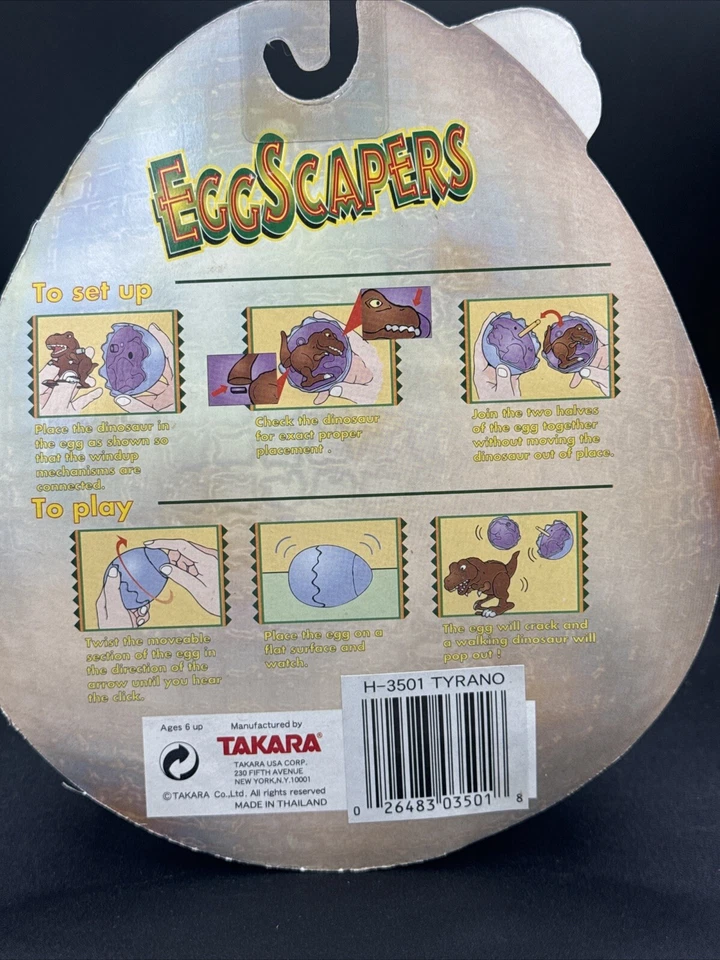 FIGURA DE CUERDA DE DINOSAURIO T-REX EGGSCAPERS DE COLECCIÓN TAKARA Raro Tyrannosaurus Foto 3 de 4