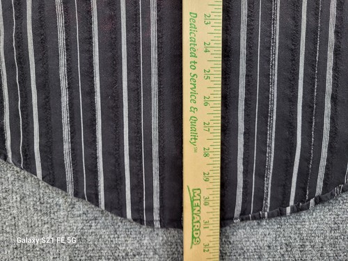 Scully Western Shirt Mens M Washed Black/Wh Striped Band Collar Long Sleeve - Picture 9 of 11