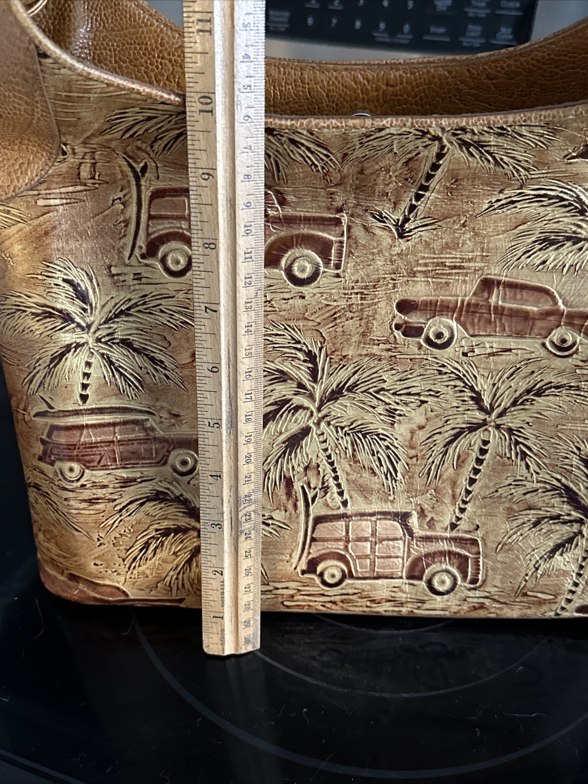 Brahmin Copa  Cabana Surf  Texture Brown Color Leather Handbag