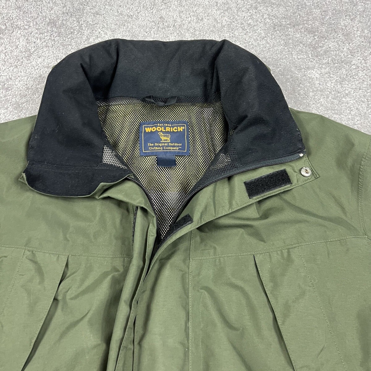 Woolrich Jacket Men XL Moss Green 5411ws Windbreaker Zip Up Hide
