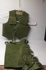 Chap - Parel by Gerald Roberts Suede Leather Western Chaps And Vests Boys