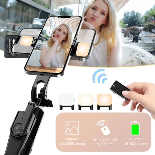 360° Selfie Stick Stativ Fernbedienung Bluetooth Ständer Telefon Desktop Ständer Schreibtisch Halter - Bild 8 von 8