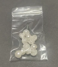 Set of 12 Domed Off-white Faux Pearl Plastic Shank Buttons 3/8" 9.8mm 12415