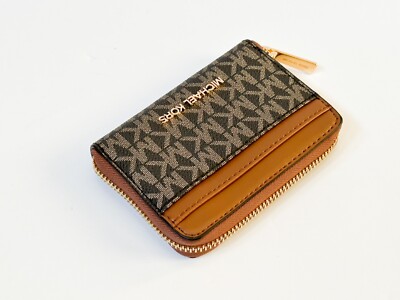 MICHAEL KORS JET SET TRAVEL ZIP AROUND CARD CASE WALLET MK GLITTER