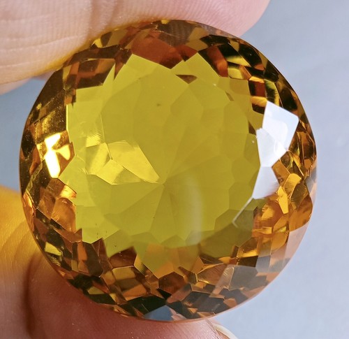 Natural Brazilian Round Yellow Topaz 97.30 Ct Certified Loose Gemstone - Picture 11 of 13