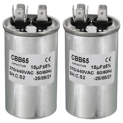 2Stk CBB65 15uF Betriebskondensator 15mfd AC 370/440V mit 2 Stifte