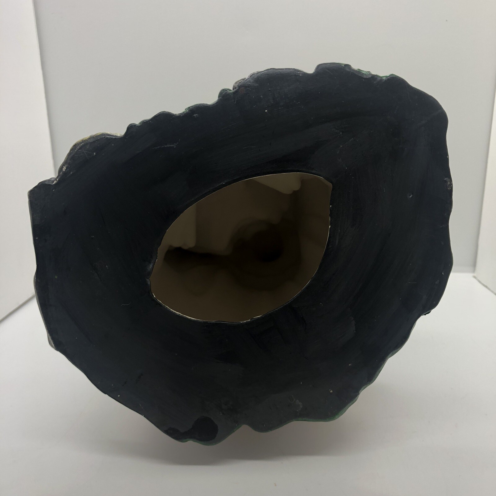 Vtg Halloween Witch Sitting On Pumpkin Hand Painted Ceramic Byron Molds 1972