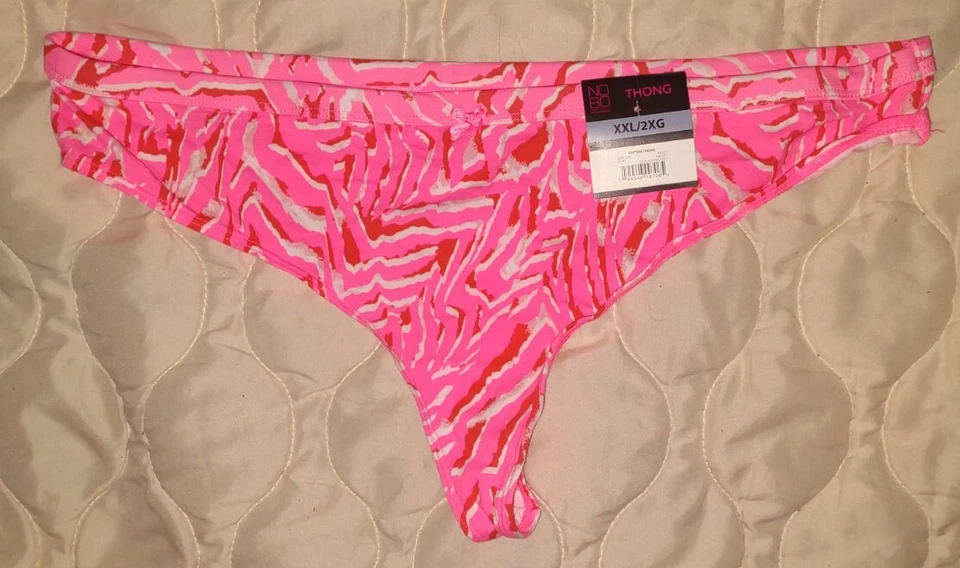 Bragas Tanga No Borders XXL/2XG NUEVAS/ETIQUETAS Rosa/Blanco, Encaje Azul, Azul Floral Foto 3 de 4