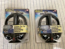 MyZone Wireless TV Headphones Listen To TV Without Disturbing Others Telebrands