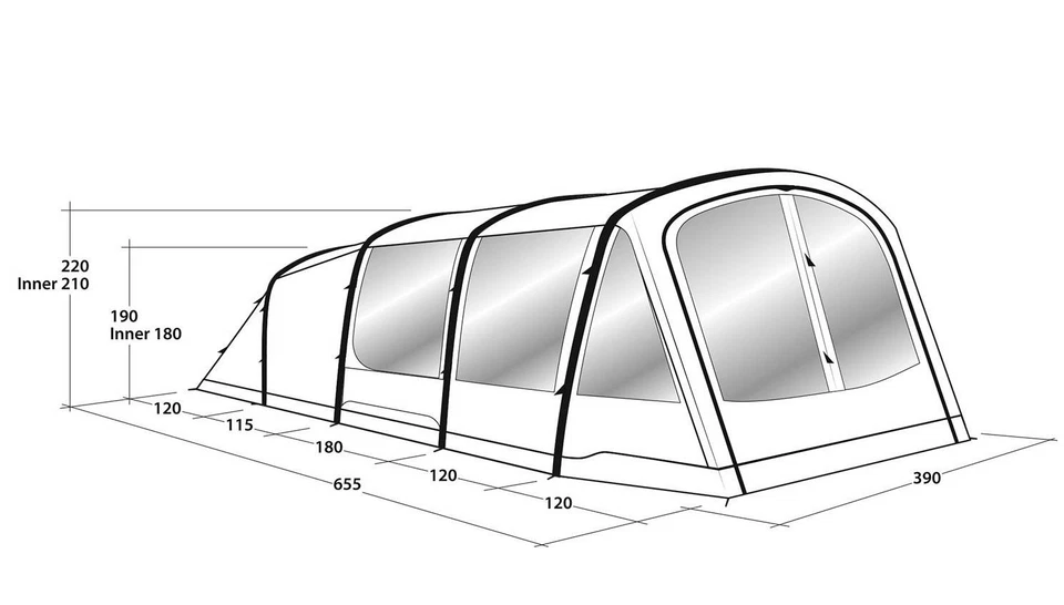 Aufblasbares 6-Personen Zelt Outwell Parkdale 6PA – Familienzelt - Bild 2 von 4