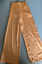 Lucca Couture XS Orange Satin Wide Leg Palazzo Pants Flowy Classic