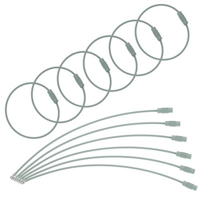 100 Pcs Wire Keychain Cable, 6 Inch Metal Wire Key Ring Loop, Grey