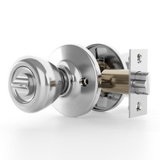 Door Knob with Lock and Key 6 Pack Satin Nickel Secure Keyed Handle Interior ...