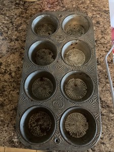 Vintage EKCO USA Ovenex Muffin Tin 8 Cup Cupcake Baking Pan StarBurst N 80 8
