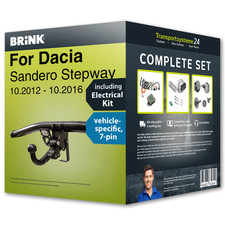 Towbar detachable for DACIA Sandero Stepway 12- + 7pin spec. electrical-kit NEW