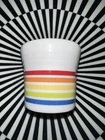 Fiesta ®️ Signature Stripe Shot Glass Rainbow Stripes on WHITE Retired Item MWT