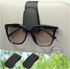2 Packs Sunglasses Holder for Car, Sunglass Clip Car Visor, Black 2 Pack 