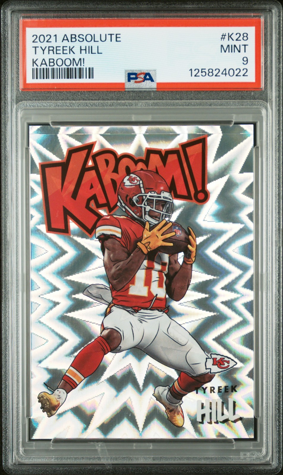 2021 Panini Absolute Kaboom Tyreek Hill #K28 PSA 9 MINT Chiefs LEGEND