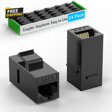 CAT6 RJ45 Keystone Coupler 24 Pack , Cat6 Keystone Jack Female to Female