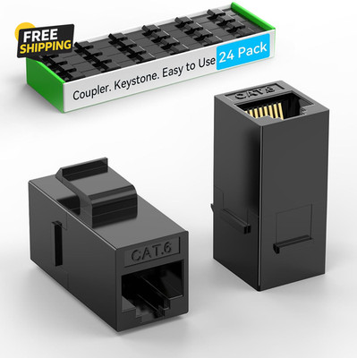 CAT6 RJ45 Keystone Coupler (24 Pack), Cat6 Keystone Jack Female to Female
