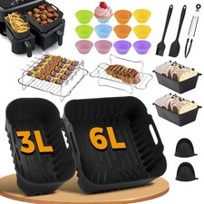 28 Pièces Moule Silicone Air Fryer Philips Dual Basket Série 3000 9L, Réutili...