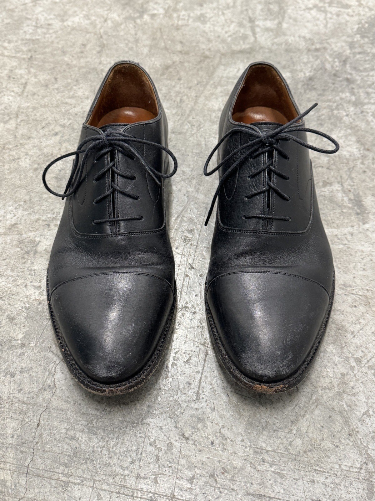 Beckett Simonon Dean Cap Toe Black Leather Dress Shoes Oxfords Mens 10