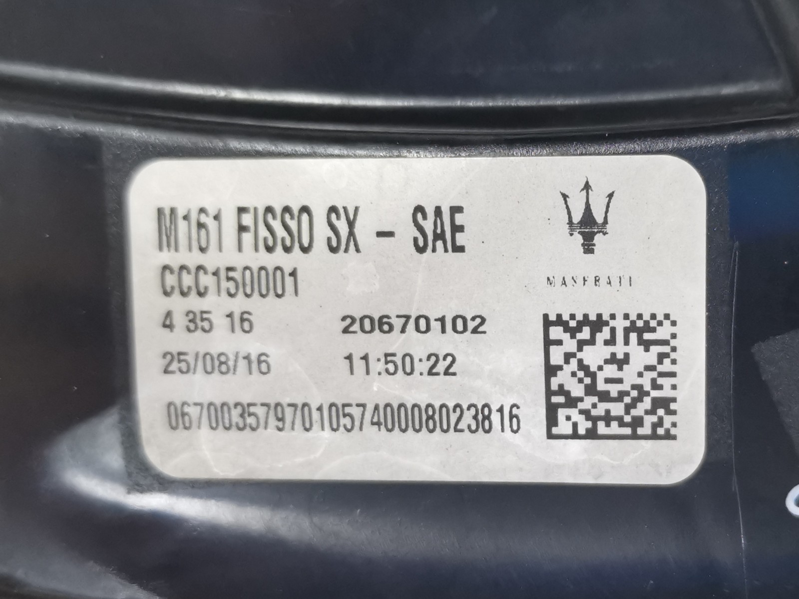 Maserati Levante 3.0 AWD 2017 Rear Left Outer Tail Light Lamp 670035797 OEM