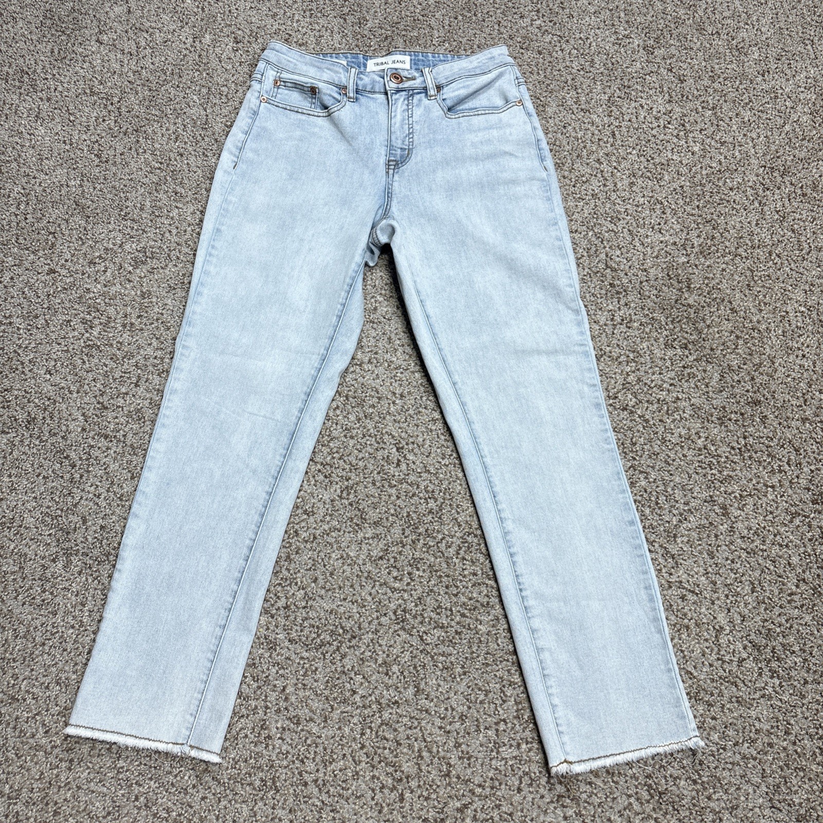 Tribal Audrey Mid Rise Girlfriend Ankle Jeans Womens Size 4 Fits 27 X 27.5