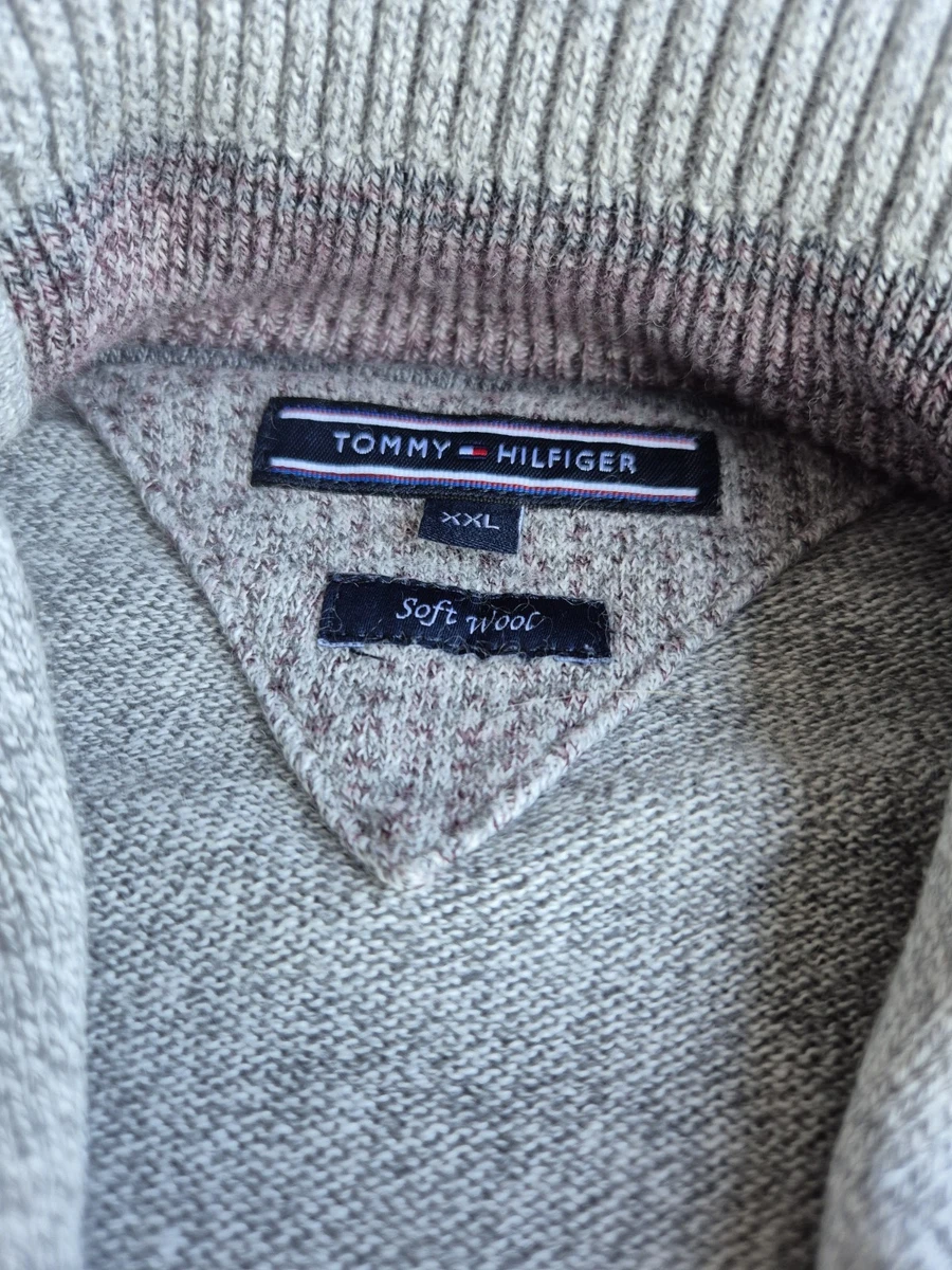 Cárdigan Tommy Hilfiger Lana Gris Cuello Chal Botonado Hombre 2XL