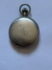 Silver Plated antique Elgin Full Hunter Pocket Watch Working Needs New Crystal